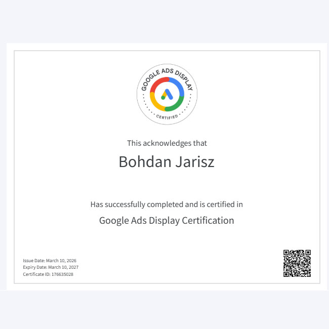 iccdesign's tweet photo. Congratulations! Here is your new Google Ads Display Certification badge.
Well done on completing your certification, your hard work has paid off!
https://t.co/nfj6T6eBxS https://t.co/E3CqNbGzMO