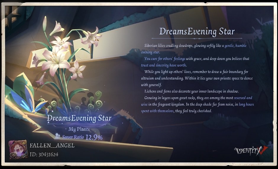 RAYMONDYIP17's tweet photo. In the "Farewell, Titantree Forest" event, the plant I nurtured whispers [%s]#FarewellTitantreeForest#IdentityV https://t.co/KFrXxbmNgA