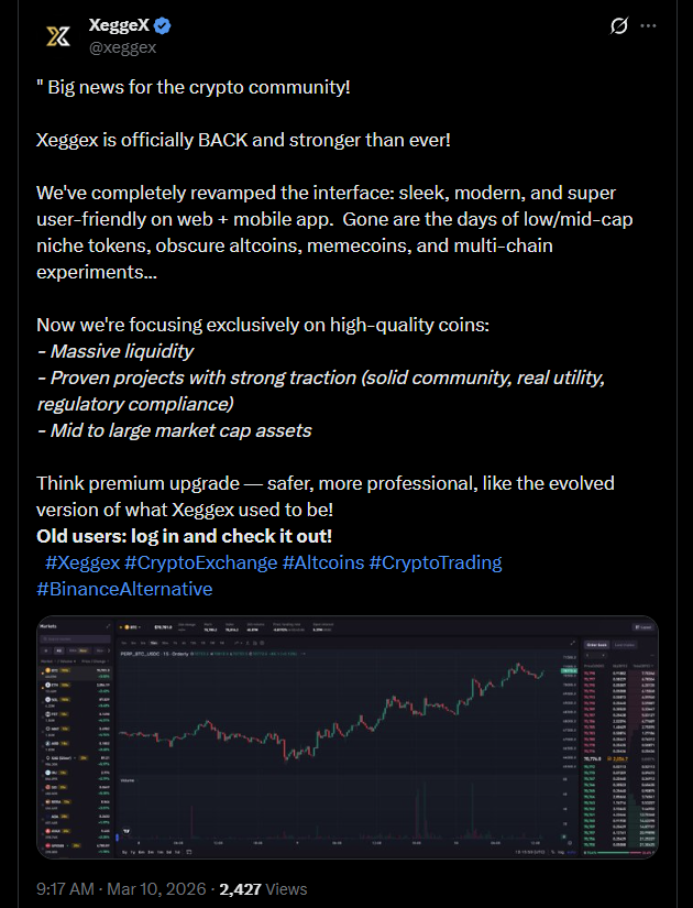 R0BC0D3R's tweet photo. The XeggeX scammer who stole millions of dollars from his users is back for more. Did he spend it all already?  🤔

I don't think it will be as easy to scam people as the first time. If you fall for @xeggex scam twice, you're beyond help. https://t.co/EIfLgUObiF