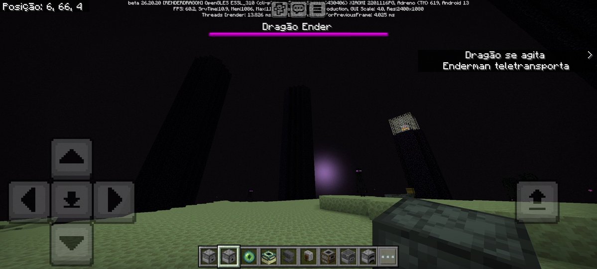 LUZES NO END SEM VV!! Na beta 26.20.20 do Minecraft, Bedrock trouxe as luzes que piscam no céu do End para fora do VV (Visuais Vibrantes)