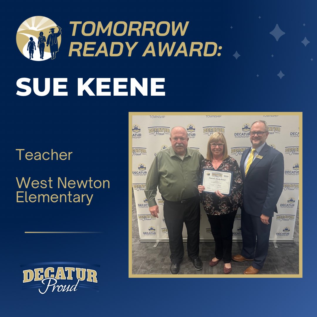 Congratulations to <a href="/wntigers/">West Newton Tigers</a> Teacher, Ms. Sue Keene, who is a Tomorrow Ready Award Winner! Ms. Keene goes above and beyond to provide high quality instruction while supporting and challenging her students. Thank you for your dedicated years of service!
