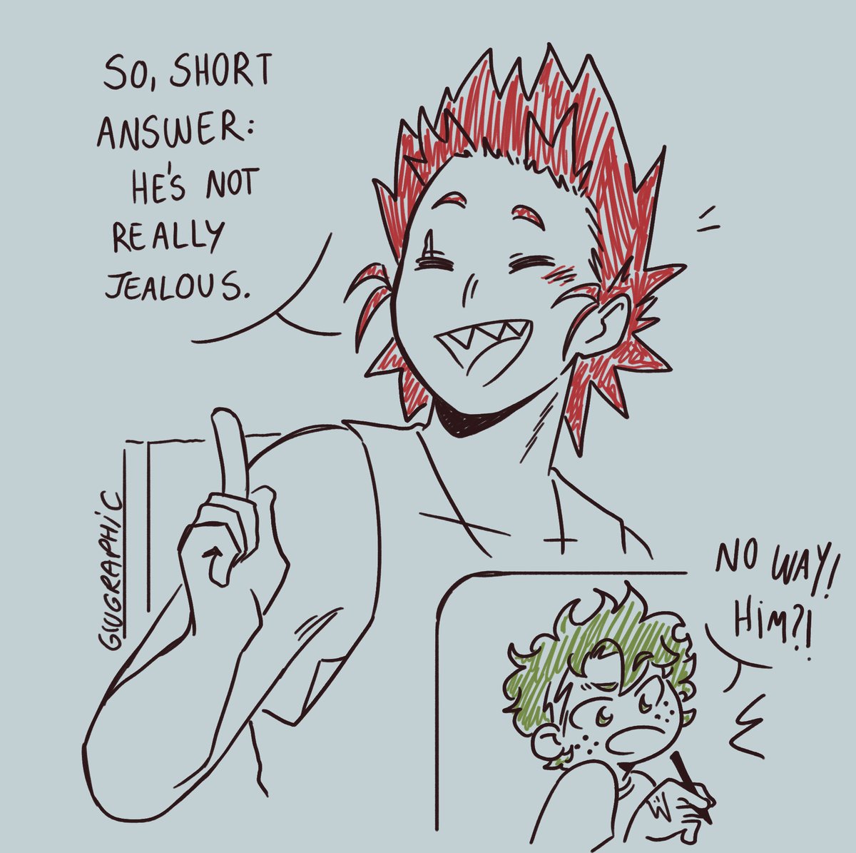 So, kiribaku comic
(no explaining needed but I wanted an excuse to draw them being cute)
part 1/?