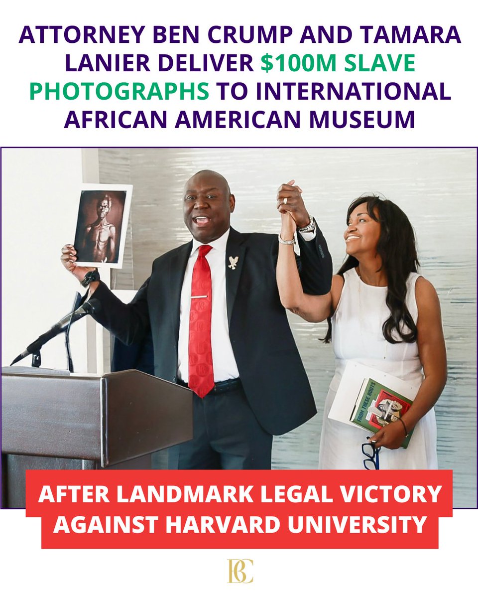 AttorneyCrump's tweet photo. What an important victory to ensure the preservation of Black History! I’m honored to present these historic Daguerreotypes of Papa Renty and his daughter Delia with their descendant Tamara Lanier to the leaders of the International African American Museum tomorrow at 2 pm EST. Our story will NEVER be erased or forgotten!