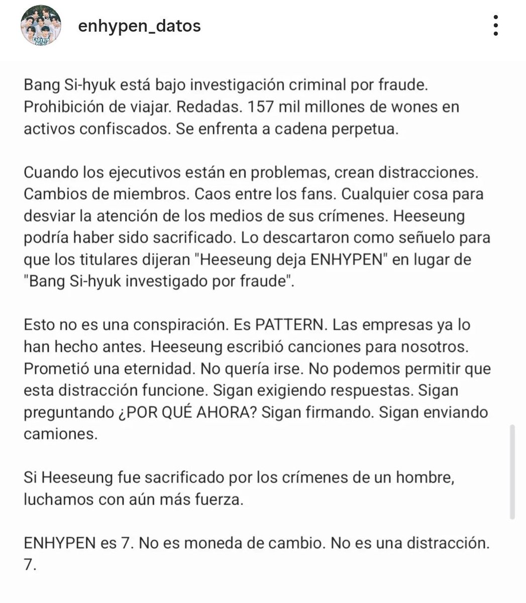 imnotdancy's tweet photo. ‼️‼️ No digas que eres engene si no estás ayudando a Heeseung cuando más te necesita. DIFUNDAN ESTA INFORMACIÓN https://t.co/zrv9JxYHV0