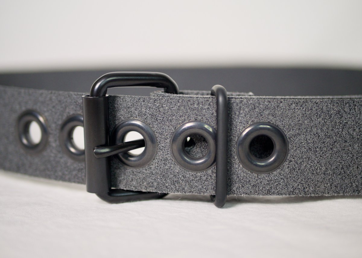 HELDgear's tweet photo. The Mammoth Black belt is now available at the home shop and Etsy. This grey solid polyester fleece strap is comfortable, light, but crazy dense. Featuring a set of black grommets to reinforce the notches, and a brass buckle set to match, it is built to last with unmatched style. https://t.co/EILq5yYryW