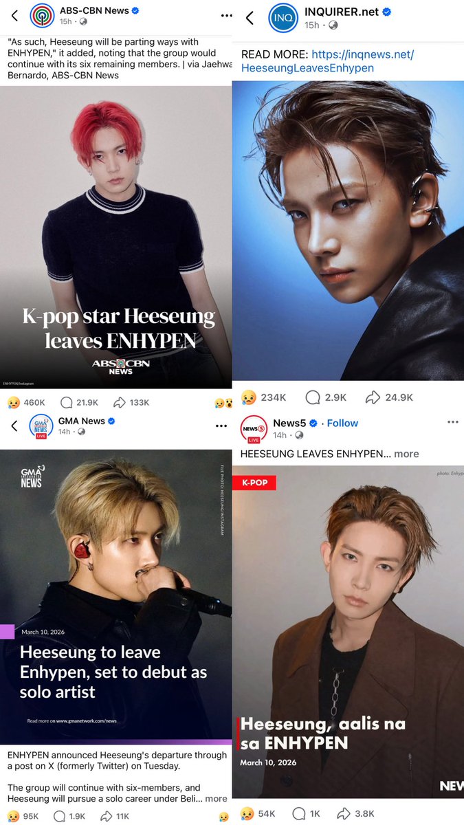 ikeuyun's tweet photo. The engagement from Philippine media outlets on Heeseung’s departure isn’t a joke 😭 we’re all waiting for you. @ENHYPEN_members 

ENHYPEN HOME
#ENHYPEN_IS_7
#ENHYPEN_HOME
#Alwayswithyou
#COMEBACKHEESEUNG https://t.co/6nZh8Ti7B7