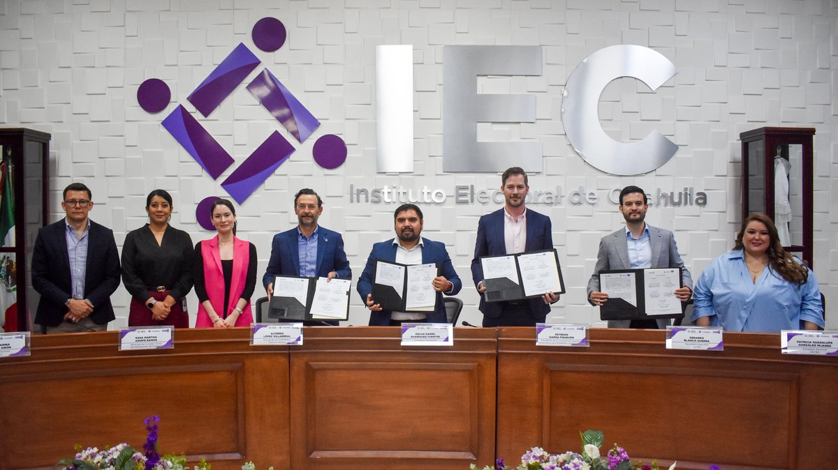 📸 Firma de convenio entre Instituto Electoral de Coahuila y Coparmex Coahuila Sureste para reafirmar el compromiso de promover la participación ciudadana rumbo al proceso electoral. 🗳️