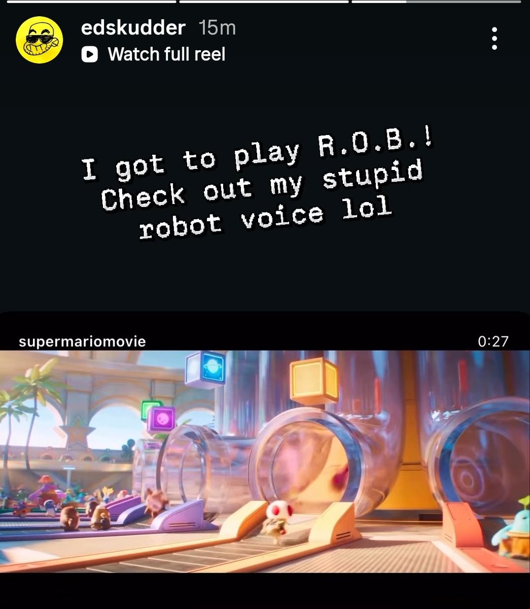 We have the official voice for ROB! <a href="/edskudder/">Ed Skudder</a>
#thesupermariogalaxymovie