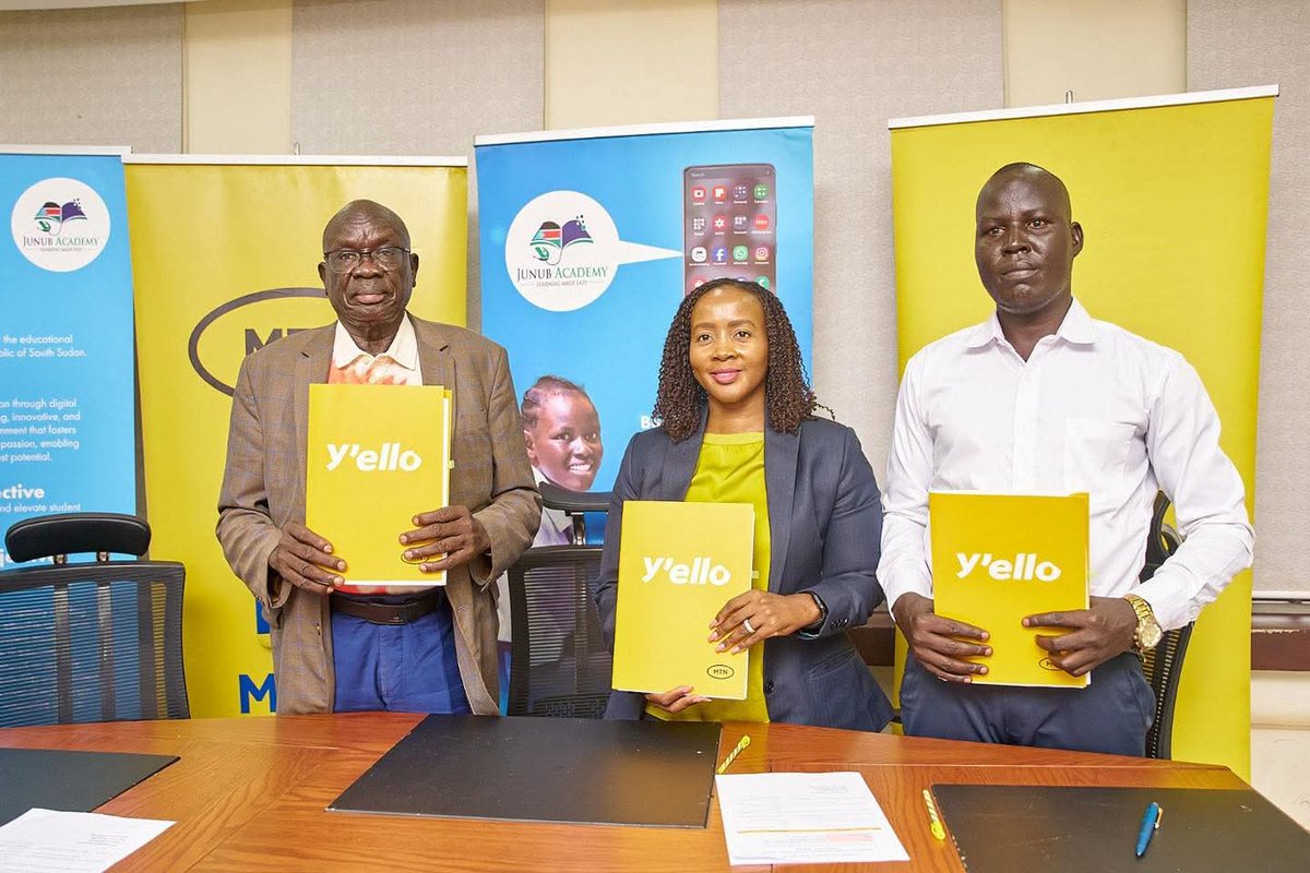 SAMIRBOL's tweet photo. 🚨 Big step for digital learning in South Sudan!
MTN South Sudan signs MoU with Educare Organization South Sudan &amp; Ministry of General Education and Instruction to provide internet to schools, zero-rate educational platforms &amp; train teachers. 💻📚#MTNSouthSudan #DigitalLearning https://t.co/AoUjYnYdR4
