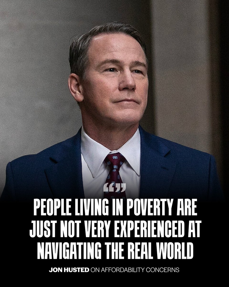dscc's tweet photo. Jon Husted could not be more out of touch. https://t.co/7iX2qGU4lH