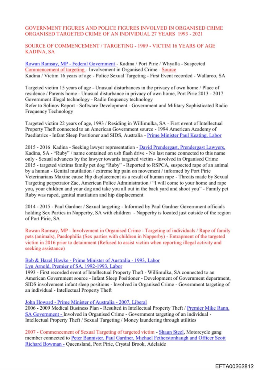 unmarkedequalTI's tweet photo. Of the 3.5 million pages of the Epstein files released on January 31st, 236 pages in particular, documents EFTA00262811 through EFTA00263046, are investigative records on cybertorture and gang stalking using neuroweapons (biojacking through methods such as sensory mirroring).

https://t.co/RKNtfjVUwp
(This will display a U.S. Department of Justice webpage. Press YES to open the PDF.)

These documents document biojacking techniques that use RF (radio frequency) and EMF (electromagnetic field) signal transmission technology emitted from satellites and ground-based radio transmitters to directly interfere with the electrical impulses of the human central nervous system, causing altered consciousness and sensory hacking, thereby enabling physiological monitoring and control of humans.

These are malicious acts aimed at altering the target's state of consciousness during targeting. The documents allege that these were classified technologies developed by the military through human experimentation to affect the human mind, but that they were leaked to the private sector due to a breach of contract and subsequently misused.

The documents also include records of a technique in which a radio transmitter (camouflaged as a satellite dish) is installed in an apartment near the victim, and sensory signals are beamed toward the targets using RF as a carrier wave. The documents describe this as "sensory mirroring" and "sexual targeting," forcing the targets to experience "visual, auditory, tactile, and other 'hallucinations'" as if another person were nearby or engaging in sexual contact with another person.

These techniques are described as a process of establishing physiological control through "sensory mirroring." The records state that the resulting persistent nightmares, vivid images of rape, abduction, physical assault, and malicious and psychologically disturbing sexual acts, and a fear of sleep, lead to targets experiencing: fear of interpersonal relationships, fear of interaction and contact with others, fear of intimacy, chronic stress-related symptoms, isolation (separation and isolation from family, children, and friends), and a constant state of vigilance.

Medical certificates and records document the psychological effects and dates suffered by victims as a result of the alleged use of techniques described in EFTA00262820 and EFTA00262821, which involve the ongoing targeting, victimization, and interference with the brain's electrical impulses.

Epstein and his criminal organization exploited these sensory manipulations as "conditioning." In other words, they strategically employed these cognitive warfare tactics, combining cover-ups of child abuse and simulated break-ins and home invasions to drive their targets to mental breakdown, isolation, and even suicide.

Since Epstein had a need for and funded neuroscience for both his ultimate goal of consciousness uploading and for satisfying his own sexual desires, these files are likely to be highly valuable evidence of the use of neuroweapons.

The above files were searched for at the following URL:
U.S. Department of Justice
https://t.co/45f9kyH8IA

In Japan, where Joi Ito has taken refuge, these crimes are committed by the authority of the rulers, who are not bound by the rule of law. Therefore, Japanese law enforcement agencies are still unable to deal with these crimes. In fact, there are many other countries in Asia with similar legal systems.