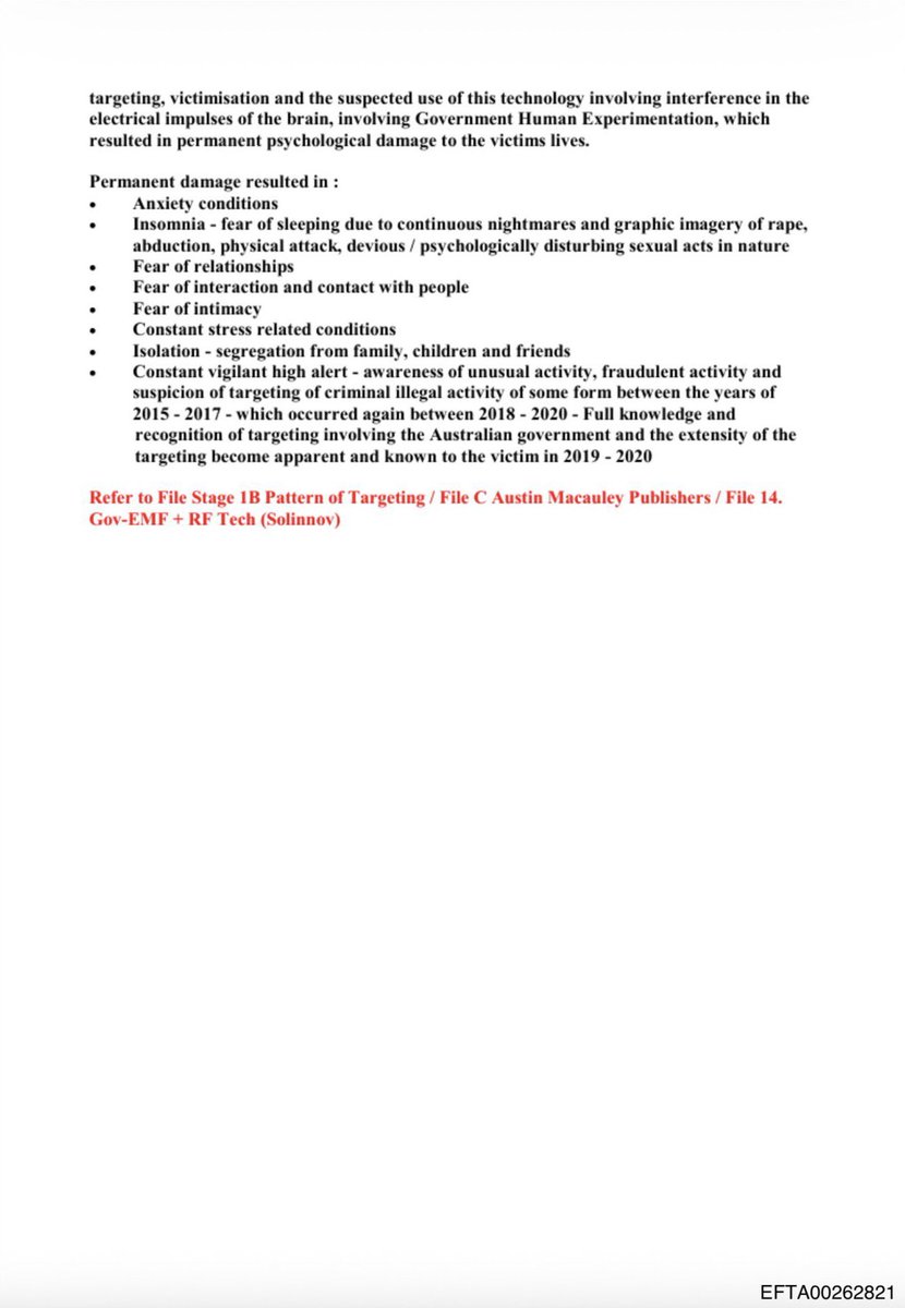unmarkedequalTI's tweet photo. Of the 3.5 million pages of the Epstein files released on January 31st, 236 pages in particular, documents EFTA00262811 through EFTA00263046, are investigative records on cybertorture and gang stalking using neuroweapons (biojacking through methods such as sensory mirroring).

https://t.co/RKNtfjVUwp
(This will display a U.S. Department of Justice webpage. Press YES to open the PDF.)

These documents document biojacking techniques that use RF (radio frequency) and EMF (electromagnetic field) signal transmission technology emitted from satellites and ground-based radio transmitters to directly interfere with the electrical impulses of the human central nervous system, causing altered consciousness and sensory hacking, thereby enabling physiological monitoring and control of humans.

These are malicious acts aimed at altering the target's state of consciousness during targeting. The documents allege that these were classified technologies developed by the military through human experimentation to affect the human mind, but that they were leaked to the private sector due to a breach of contract and subsequently misused.

The documents also include records of a technique in which a radio transmitter (camouflaged as a satellite dish) is installed in an apartment near the victim, and sensory signals are beamed toward the targets using RF as a carrier wave. The documents describe this as "sensory mirroring" and "sexual targeting," forcing the targets to experience "visual, auditory, tactile, and other 'hallucinations'" as if another person were nearby or engaging in sexual contact with another person.

These techniques are described as a process of establishing physiological control through "sensory mirroring." The records state that the resulting persistent nightmares, vivid images of rape, abduction, physical assault, and malicious and psychologically disturbing sexual acts, and a fear of sleep, lead to targets experiencing: fear of interpersonal relationships, fear of interaction and contact with others, fear of intimacy, chronic stress-related symptoms, isolation (separation and isolation from family, children, and friends), and a constant state of vigilance.

Medical certificates and records document the psychological effects and dates suffered by victims as a result of the alleged use of techniques described in EFTA00262820 and EFTA00262821, which involve the ongoing targeting, victimization, and interference with the brain's electrical impulses.

Epstein and his criminal organization exploited these sensory manipulations as "conditioning." In other words, they strategically employed these cognitive warfare tactics, combining cover-ups of child abuse and simulated break-ins and home invasions to drive their targets to mental breakdown, isolation, and even suicide.

Since Epstein had a need for and funded neuroscience for both his ultimate goal of consciousness uploading and for satisfying his own sexual desires, these files are likely to be highly valuable evidence of the use of neuroweapons.

The above files were searched for at the following URL:
U.S. Department of Justice
https://t.co/45f9kyH8IA

In Japan, where Joi Ito has taken refuge, these crimes are committed by the authority of the rulers, who are not bound by the rule of law. Therefore, Japanese law enforcement agencies are still unable to deal with these crimes. In fact, there are many other countries in Asia with similar legal systems.