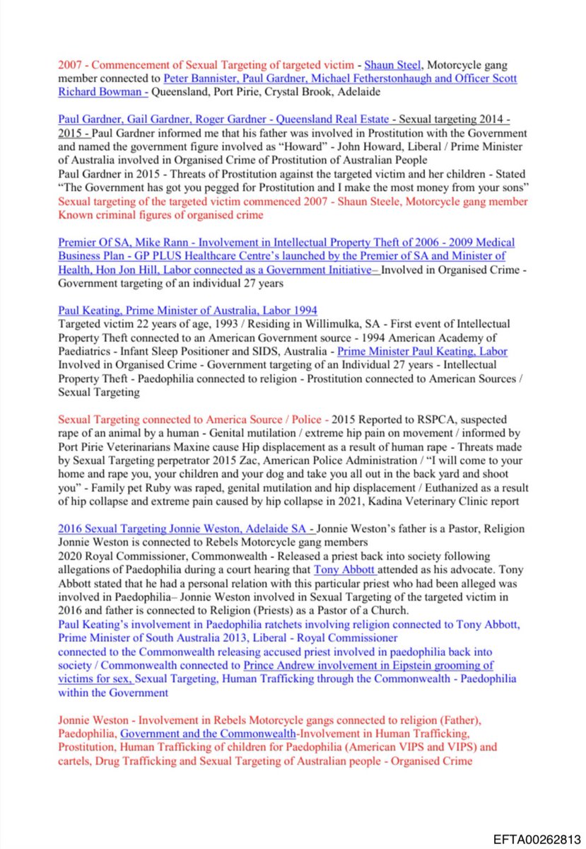 unmarkedequalTI's tweet photo. Of the 3.5 million pages of the Epstein files released on January 31st, 236 pages in particular, documents EFTA00262811 through EFTA00263046, are investigative records on cybertorture and gang stalking using neuroweapons (biojacking through methods such as sensory mirroring).

https://t.co/RKNtfjVUwp
(This will display a U.S. Department of Justice webpage. Press YES to open the PDF.)

These documents document biojacking techniques that use RF (radio frequency) and EMF (electromagnetic field) signal transmission technology emitted from satellites and ground-based radio transmitters to directly interfere with the electrical impulses of the human central nervous system, causing altered consciousness and sensory hacking, thereby enabling physiological monitoring and control of humans.

These are malicious acts aimed at altering the target's state of consciousness during targeting. The documents allege that these were classified technologies developed by the military through human experimentation to affect the human mind, but that they were leaked to the private sector due to a breach of contract and subsequently misused.

The documents also include records of a technique in which a radio transmitter (camouflaged as a satellite dish) is installed in an apartment near the victim, and sensory signals are beamed toward the targets using RF as a carrier wave. The documents describe this as "sensory mirroring" and "sexual targeting," forcing the targets to experience "visual, auditory, tactile, and other 'hallucinations'" as if another person were nearby or engaging in sexual contact with another person.

These techniques are described as a process of establishing physiological control through "sensory mirroring." The records state that the resulting persistent nightmares, vivid images of rape, abduction, physical assault, and malicious and psychologically disturbing sexual acts, and a fear of sleep, lead to targets experiencing: fear of interpersonal relationships, fear of interaction and contact with others, fear of intimacy, chronic stress-related symptoms, isolation (separation and isolation from family, children, and friends), and a constant state of vigilance.

Medical certificates and records document the psychological effects and dates suffered by victims as a result of the alleged use of techniques described in EFTA00262820 and EFTA00262821, which involve the ongoing targeting, victimization, and interference with the brain's electrical impulses.

Epstein and his criminal organization exploited these sensory manipulations as "conditioning." In other words, they strategically employed these cognitive warfare tactics, combining cover-ups of child abuse and simulated break-ins and home invasions to drive their targets to mental breakdown, isolation, and even suicide.

Since Epstein had a need for and funded neuroscience for both his ultimate goal of consciousness uploading and for satisfying his own sexual desires, these files are likely to be highly valuable evidence of the use of neuroweapons.

The above files were searched for at the following URL:
U.S. Department of Justice
https://t.co/45f9kyH8IA

In Japan, where Joi Ito has taken refuge, these crimes are committed by the authority of the rulers, who are not bound by the rule of law. Therefore, Japanese law enforcement agencies are still unable to deal with these crimes. In fact, there are many other countries in Asia with similar legal systems.