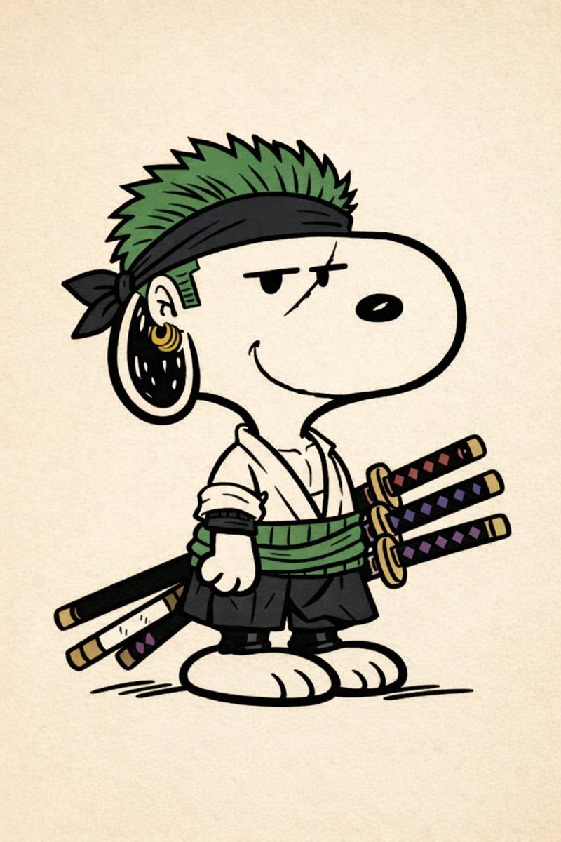 El Snoopy versión Zoro es lo mejor que vas a ver en tu día #OnePiece