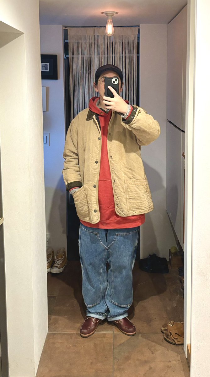 なんか今週なげーなぁ…

🧥 Polo Ralph Lauren キルティングジャケット
👕 Carhartt パーカー
👔 Ralph Lauren オックスフォードBD
👖 Levi’s Workwear 565 ダブルニー
👞 Timberland 3eye