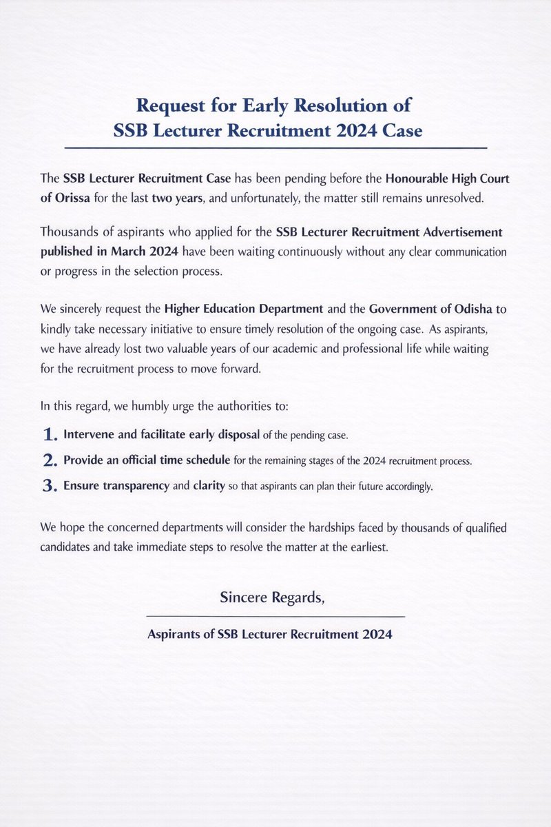 0dishaGyana's tweet photo. Why is DHE still silent?
Aspirants of SSB Lecturer Recruitment have been asking the same questions for 2 years in a democratic, respectful manner.
But the @DHE_Odisha &amp; officials have given zero response.
Kindly answer us. #SSB_Lecturer_Recruitment
@CMO_Odisha 
@suryabanshibjp https://t.co/v1ebWoKWwp