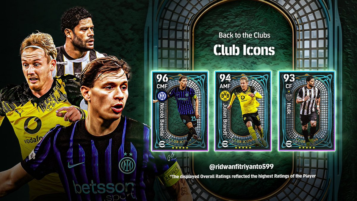 Concept Art

Highlight:
Back to the Clubs "Club Icons"

- Nicolo Barella (Inter Milan)
- Julian Brandt (Bor. Dortmund)
- Hulk (At. Mineiro)

Just Concept
