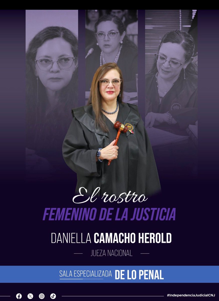 juezacamacho's tweet photo. Ser jueza no solo implica conocimiento y responsabilidad, sino también sensibilidad, firmeza y vocación de servicio. Hoy celebramos nuestra dedicación,  integridad y el ejemplo para las nuevas generaciones.
Sigamos trabajando con la misma pasión, sabiduría y valentía. Feliz dia. https://t.co/DxkAeJjl3S