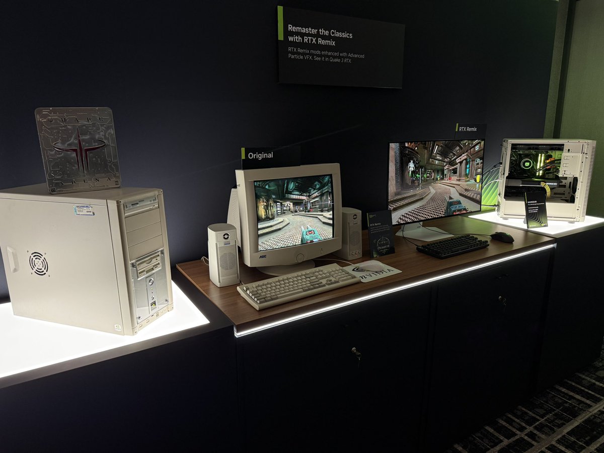 GeForce_JacobF's tweet photo. Quake III Arena GDC 2000 vs GDC 2026 💚 https://t.co/V6BwdVIekS