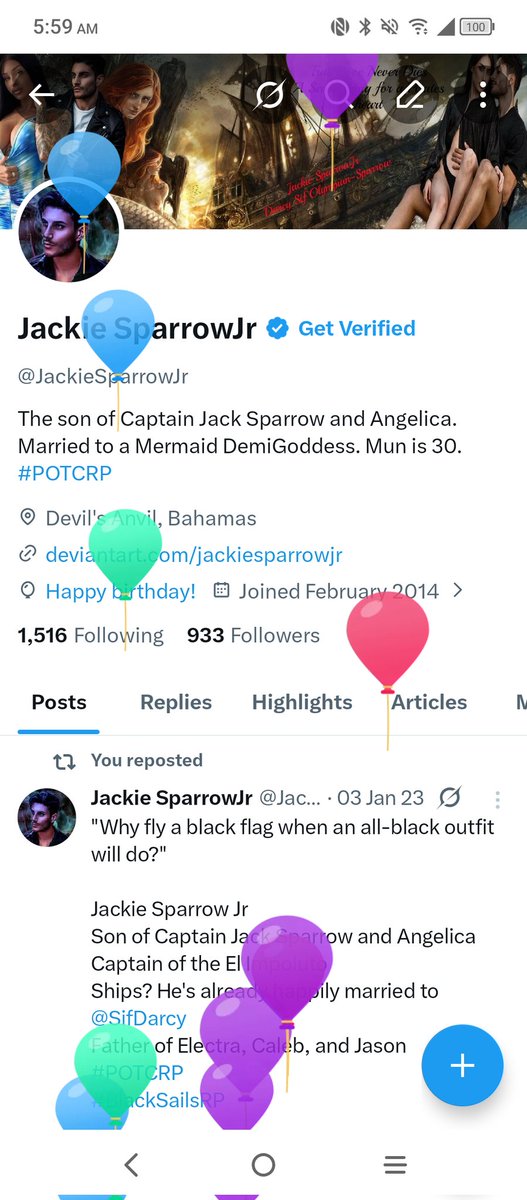 JackieSparrowJr's tweet photo. "Oh hey. It's my birthday." 🎂 https://t.co/oFopzfHIyn