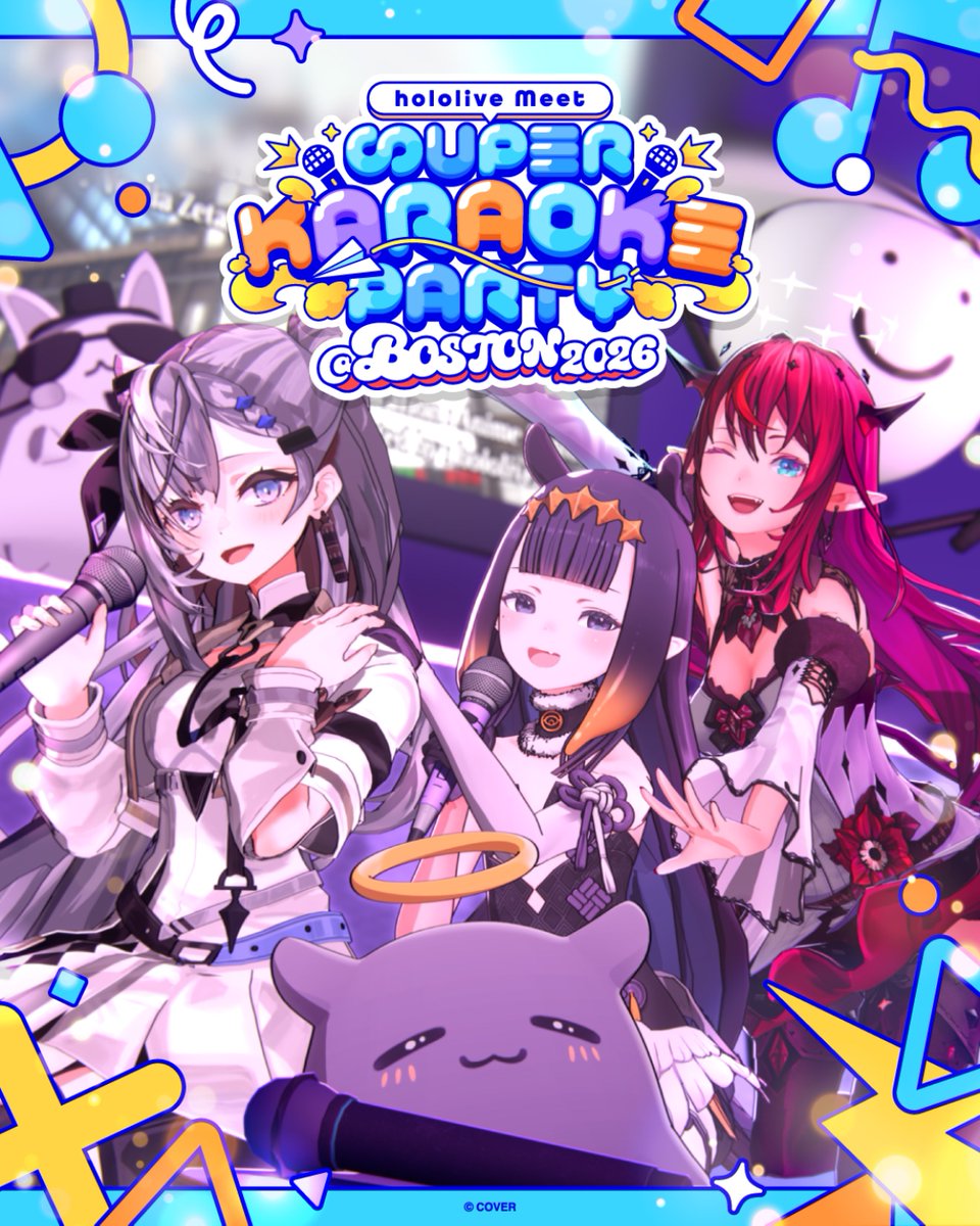 We've got one exciting lineup for this year's hololive Meet SUPER KARAOKE PARTY! Sing along with Zeta, Ina, &amp; IRyS, and afterward win a chance for an exclusive Meet &amp; Greet session! 

The show will take place on Sat, April 4. 
bit.ly/AB26_Hololive_…

#hololivemeet #hololive