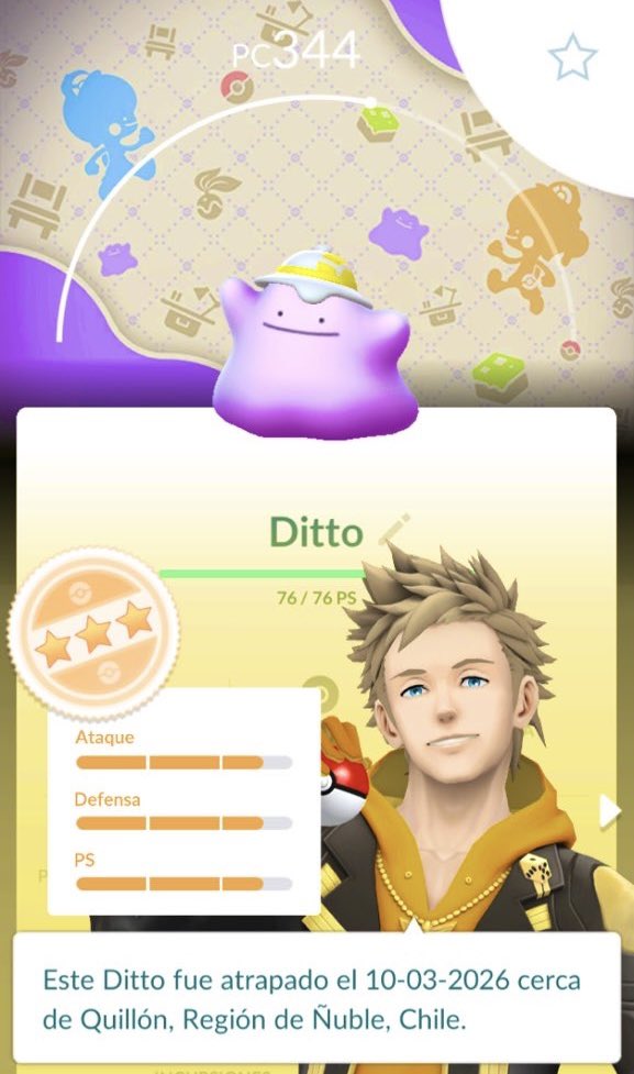 AlYongXB's tweet photo. Es solo un 87%IV, pero con su gorra y el paisaje de fondo…Amado!  ❤️

#pokemongo #ditto https://t.co/5rJblgxYyS