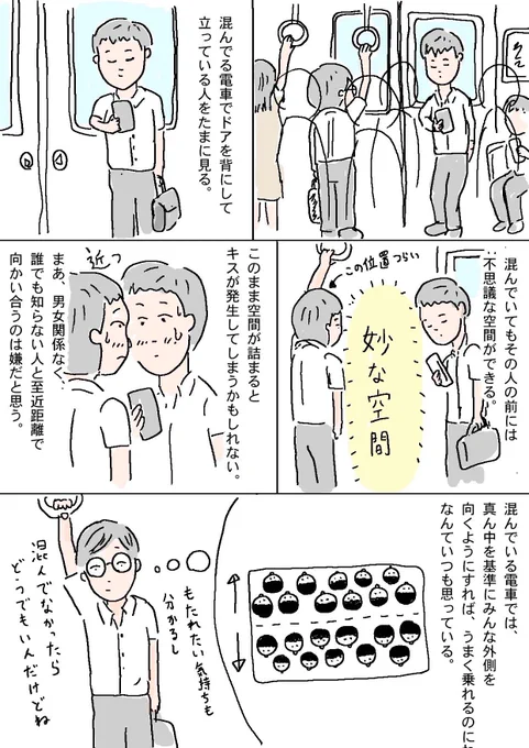 ドアを背にして立ってる人を見て思う 