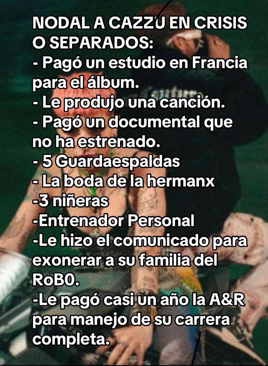 <a href="/CulturaPop18/">CulturaPop</a> <a href="/aracelyarambula/">Aracely Arámbula</a> Recordemos que Nodal paga jugosa manutención para su hija, además del apoyo económico que le daba a la progenitora de su hija.  No hay comparación.