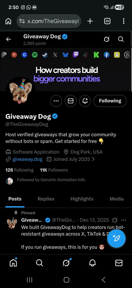SamarTube's tweet photo. @TheGiveawayDog Done! Thanks for hosting 🩷. https://t.co/1CiG6twhCE