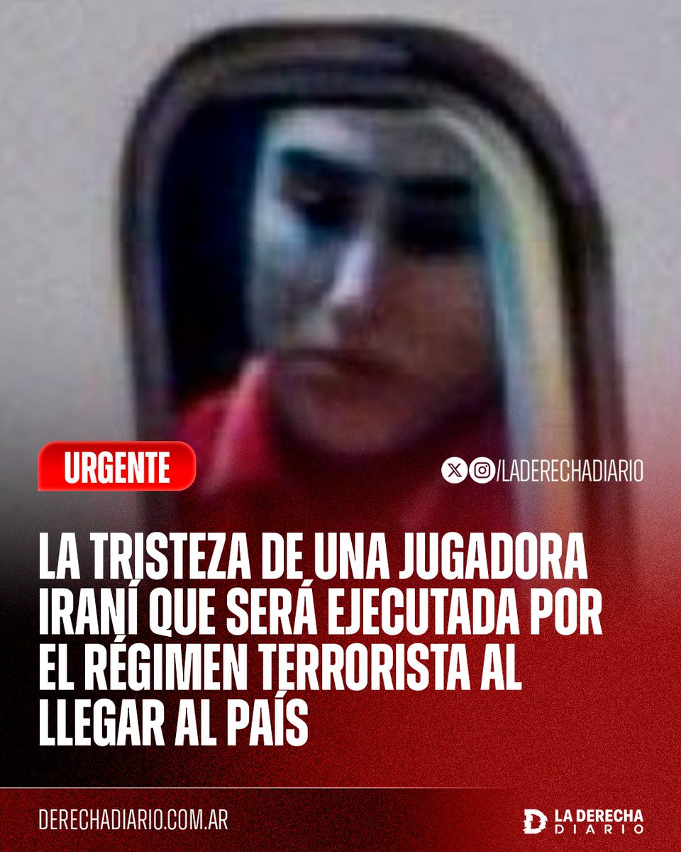 🚨🇮🇷🇦🇺 | #URGENTE LAMENTABLE: Se viraliza una imagen de una jugadora de la selección femenina iraní a bordo del avión hacia Irán, donde será ejecutada al llegar junto a las demás jugadoras por negarse a cantar el himno nacional del régimen terrorista, obligadas a volver allí por