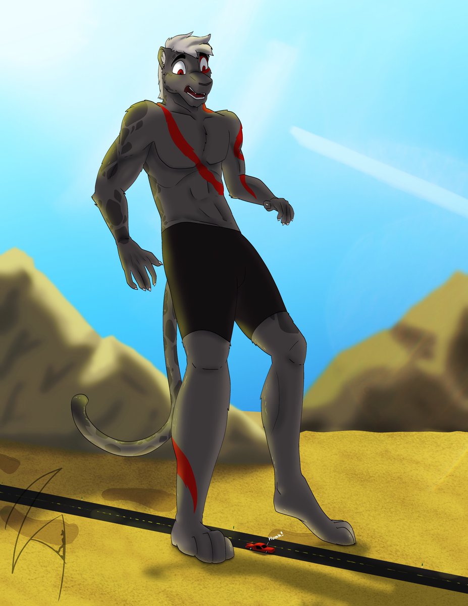I don't know how I got this big or what the heck I'm doing in the middle of the desert, but at least something I had on stretched. 

Maybe it's a Macro March thing...?

#furry #furryartist