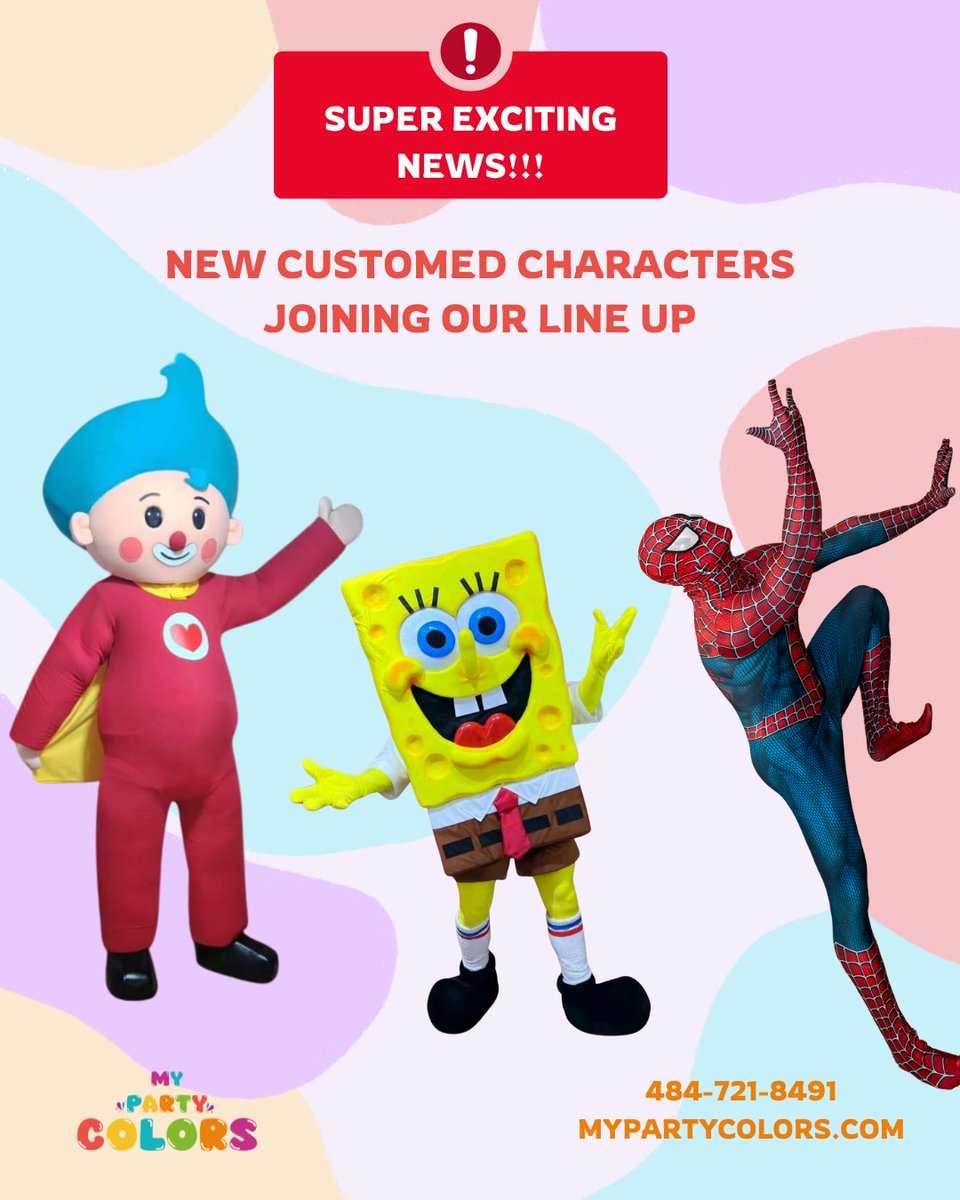 Felmo1969's tweet photo. 🚨✨ Super exciting news!!! ✨🚨
Our lineup just got even more fun 🎉
Say hello to our new costumed characters ready to bring energy, smiles, and unforgettable moments to your next event 🥳🎈
From playful laughs to heroic moves 🦸‍♂️💥 Book yours at https://t.co/fvt8KnVxLY https://t.co/t32xZdnC9V