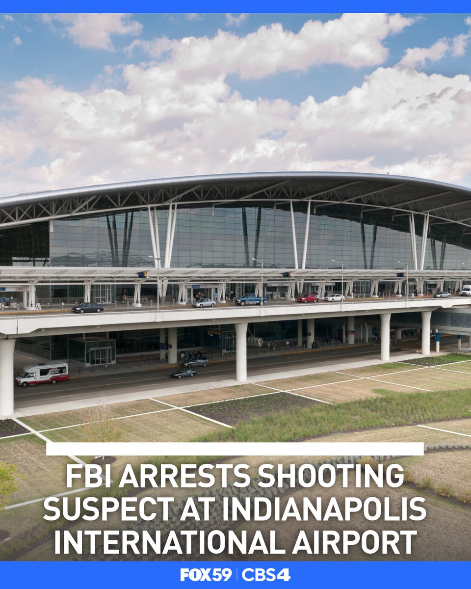 FOX59's tweet photo. The FBI arrested a shooting suspect at Indianapolis International Airport on Tuesday. The agency confirmed that its agents arrested the suspect as he deplaned a flight that originated in Denver.

DETAILS: https://t.co/4YHoctd7xZ https://t.co/o3vt8IEEgY