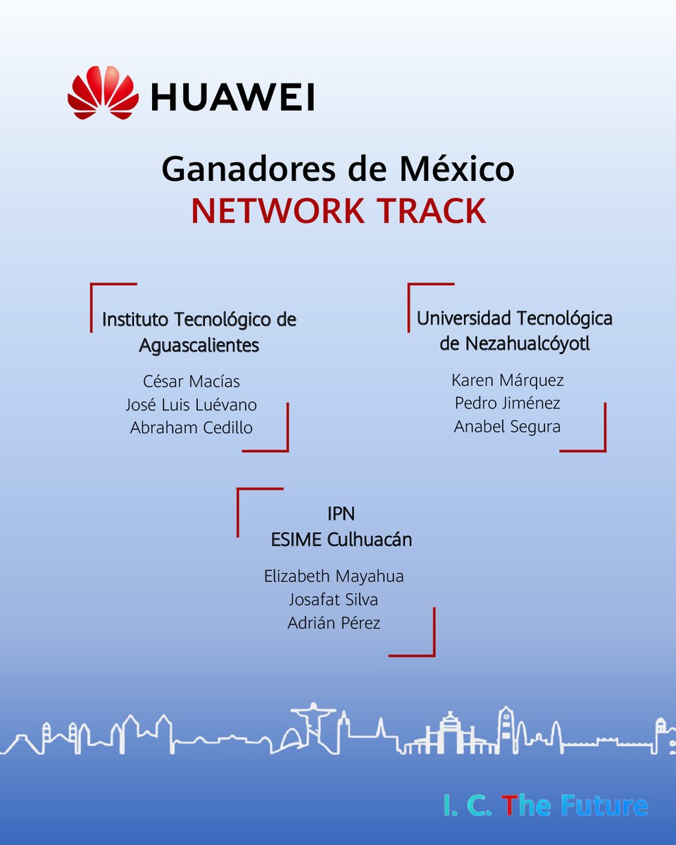 #OrgulloTecNM
El #TecNM y Huawei de México felicitan a los equipos ganadores de la Fase Nacional que pasaron a la Final Latinoamericana de la ICT Competition. 

COMPUTING TRACK
IT - Veracruz
Hugo García
Aviel Jalil Solís
Iván Paz Valladares