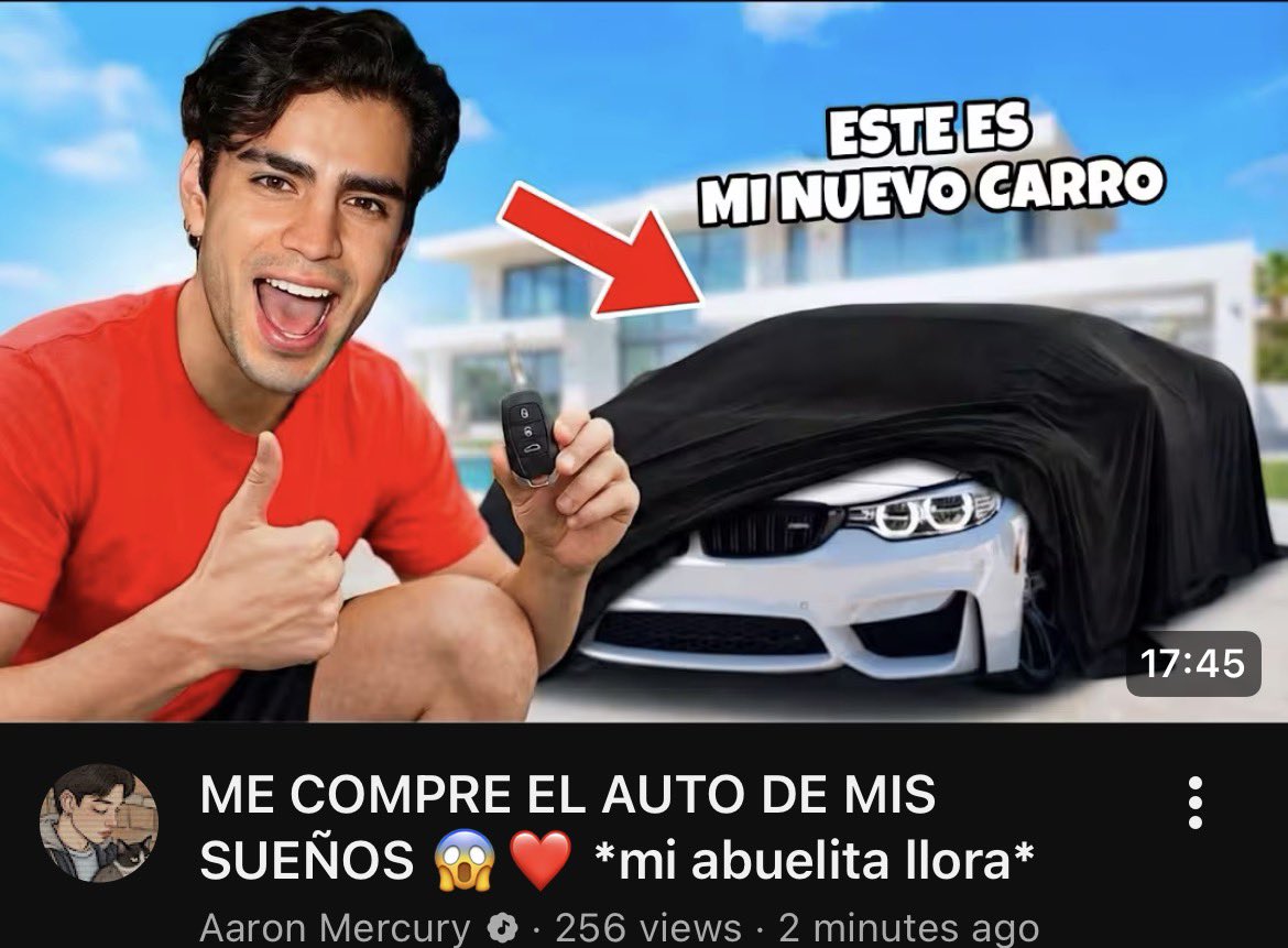 Vayan a ver el nuevo video de YouTube que Aarón acaba de subir. ¡Es la super noticia que mencionó anoche! 🚙

Les dejo el link aquí abajo 📎: 

youtu.be/hHH58fH0MOs?si…

#AaronMercury #AARONATION