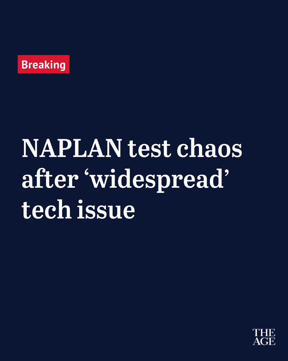 theage's tweet photo. Primary and high school students have had their NAPLAN tests paused following technology issues with the online national assessment. More: https://t.co/uXA7iyeKok https://t.co/7KSbTberMk