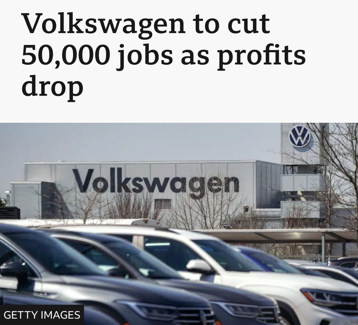 HeartofOak4's tweet image. Volkswagen to cut 50,000 jobs in Germany by 2030 as profits drop to their lowest since 2016.

➡️bbc.co.uk/news/articles/…

➡️theguardian.com/business/2026/…

➡️euronews.com/business/2026/…

#NetZero #NetZeroScam #ClimateScam #Fakenews #CostofNetZero #ClimateCult #ClimateCriminals