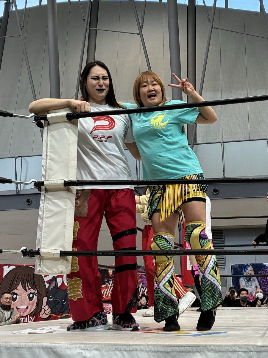 2026.3.8
マーベラス刈谷大会
全選手入場式

永島選手とエチカ選手
何話してるんだろう〜マゼンタ組にに勧誘なぁ？！笑

仲良し！😊
2人とも楽しそうー😊

#永島千佳世　選手
#エチカ・ミヤビ　選手
#マーベラスプロレス