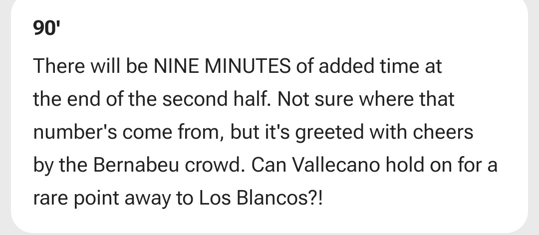 abdj_17's tweet photo. @shubimuncher @Asensii20 +9 minutes vs Rayo

Madrid got a penalty in the 8th minute unlike in today's game, where 4 minutes were added and Barca got a penalty in the 5th minute. The game should have ended when the 5th minute started. Not mentioning other referee blunders

Get your facts right! https://t.co/DVFgQ4UkD2
