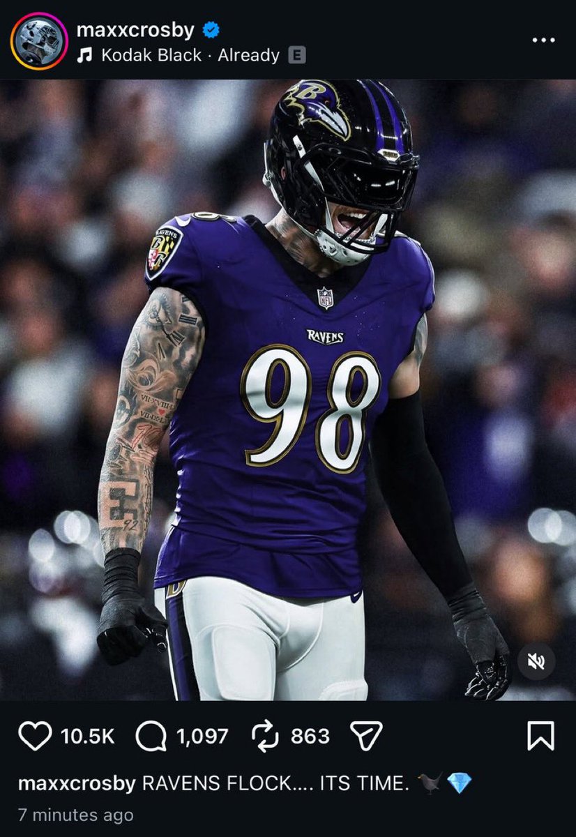Maxx Crosby: Ravens Legend.

March 6th-March 10th.

You won’t be forgotten.