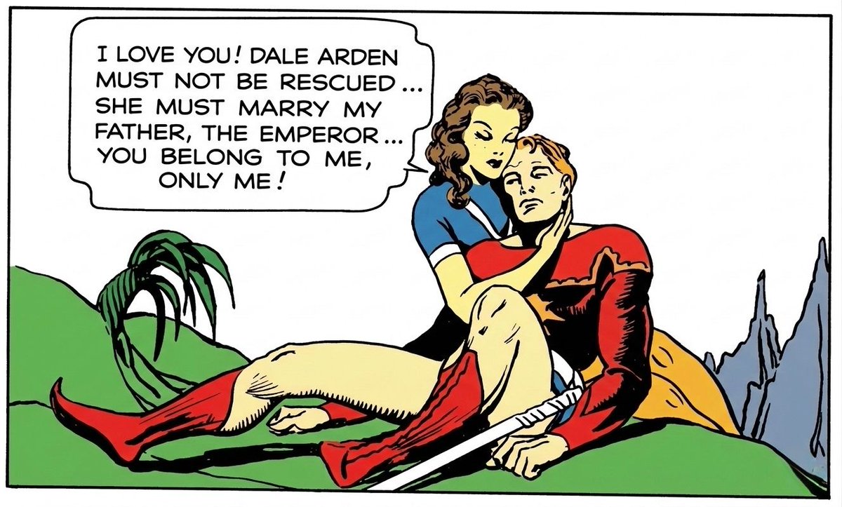IntoWeird's tweet photo. Geez... Cupid really did a number on Princess Aura #FlashGordon #ComicStrips #DailyPanelofWeird https://t.co/MLNzoUkh8X