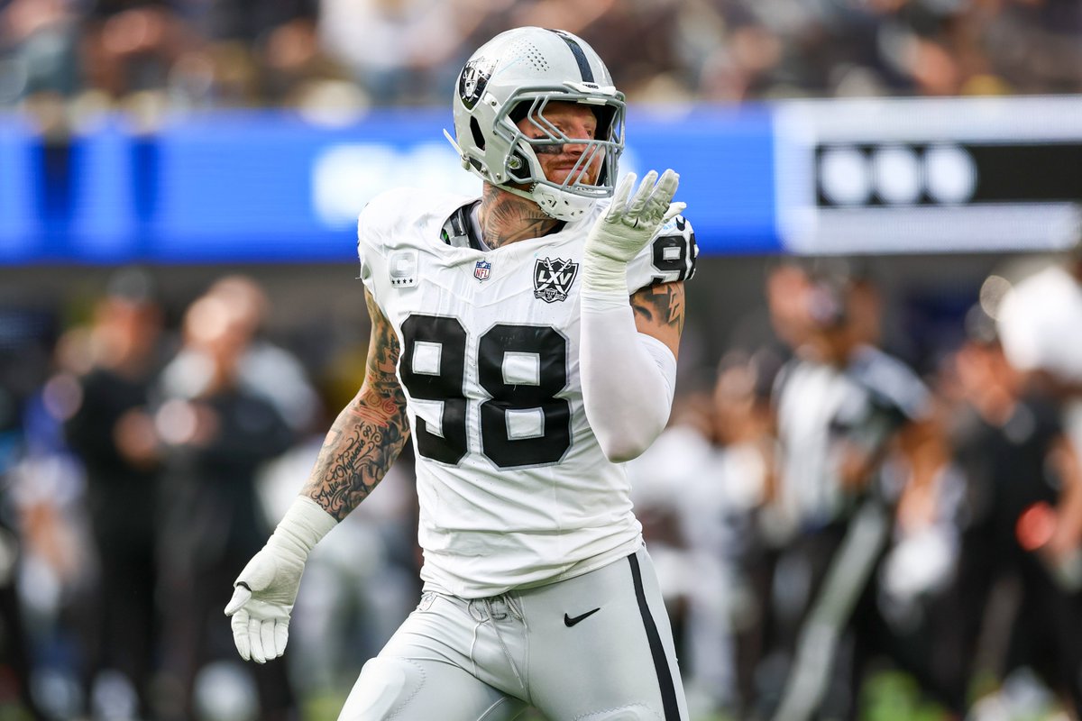 DraftKings's tweet photo. first look at Maxx Crosby in a Raiders uniform https://t.co/YpHirs9FbR