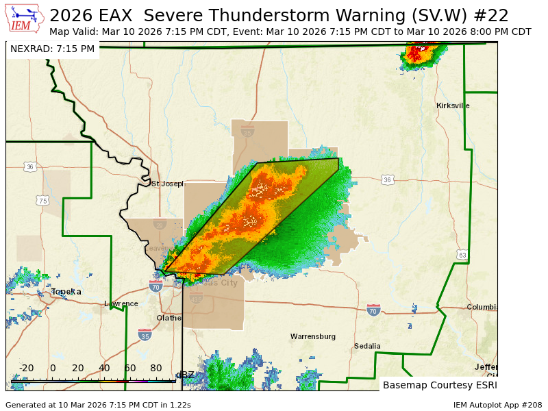 EAX issues Severe Thunderstorm Warning [tornado: POSSIBLE, wind: 60 MPH ...