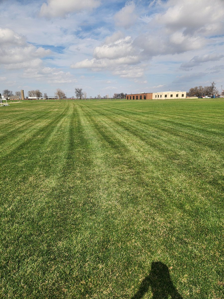 First mow of the year! Outdoor scrimmages next week!