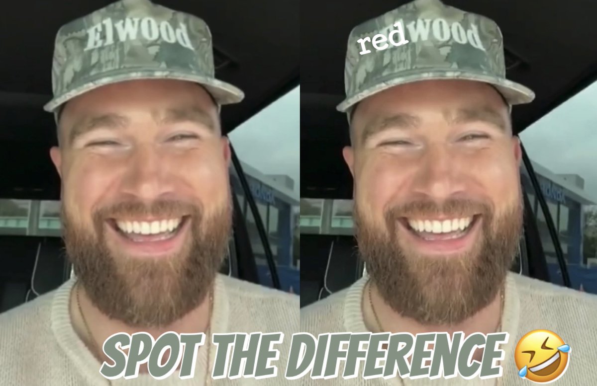 lillone9's tweet photo. Enjoy a fun little game of spot the difference 🤣!! Come on y’all were thinking it too! Travis Kelce &amp; Taylor Swift 

#traviskelce #taylorswift #taylorswiftwood https://t.co/V4yBNJfFw5