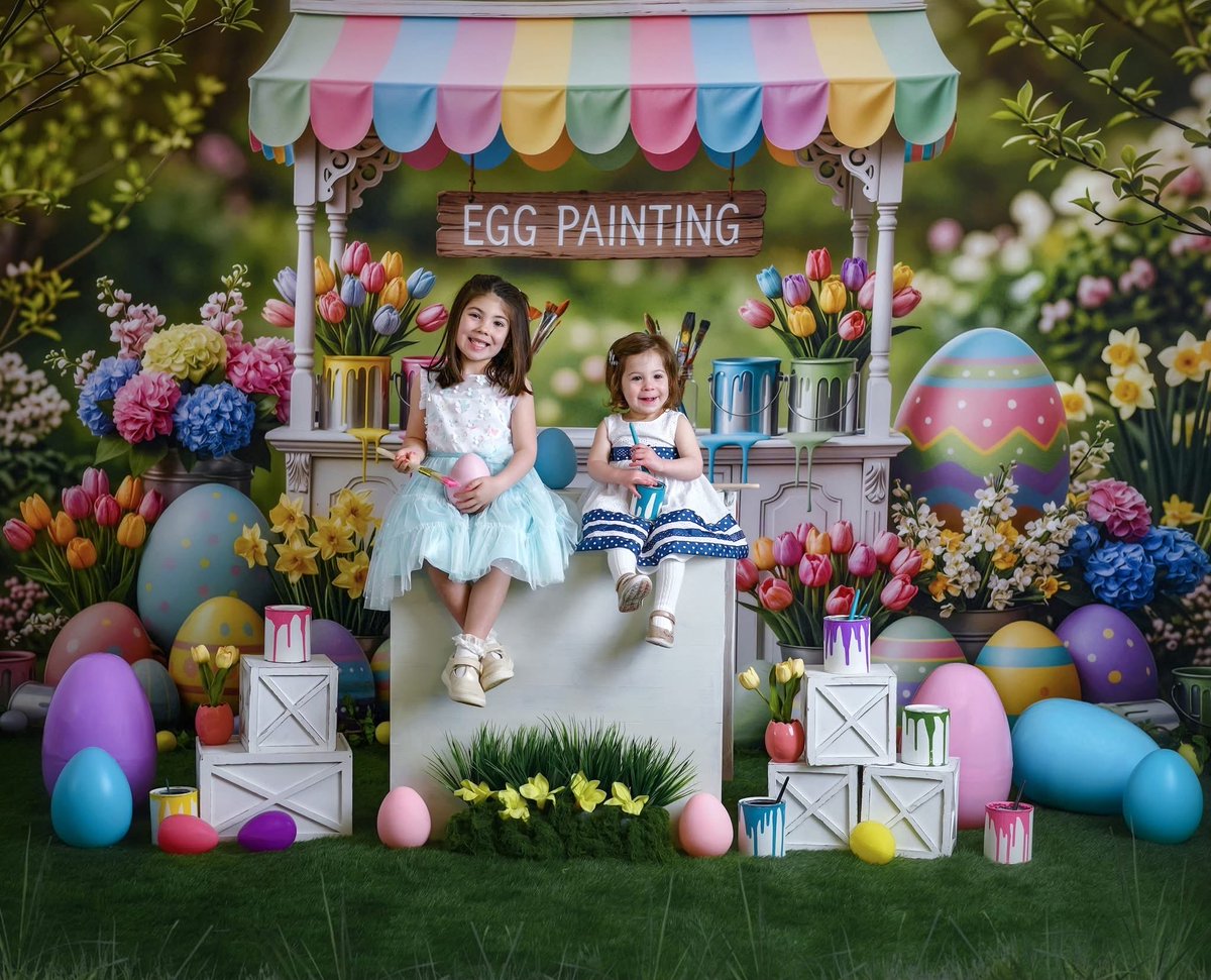 HazySkiesDesign's tweet photo. Spring sessions are blooming 🌸

The Spring Bloom Flower Cart backdrop creates a cheerful garden market scene perfect for spring minis, children’s portraits, and Easter sessions.

📸 @rociosphotographyllc
✨ 40% OFF with code SAVE40

#hsdbackdrops #springminis #easterphotos #easter