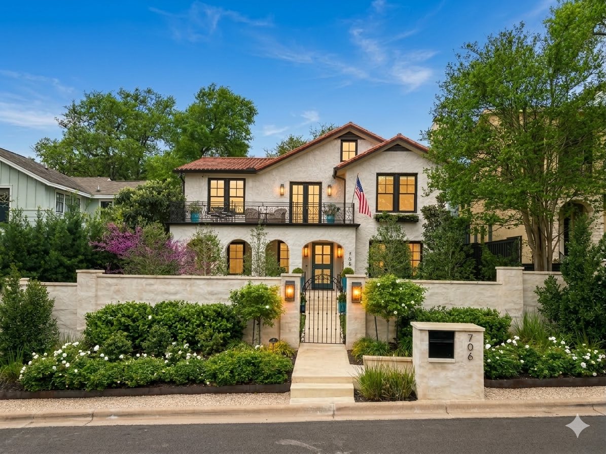 TexasReilly's tweet image. This is a pic of my house I took this morning on a cloudy day.  I told Gemini to make it look like a professional photo for a high end real estate magazine. Are real estate photographers screwed?