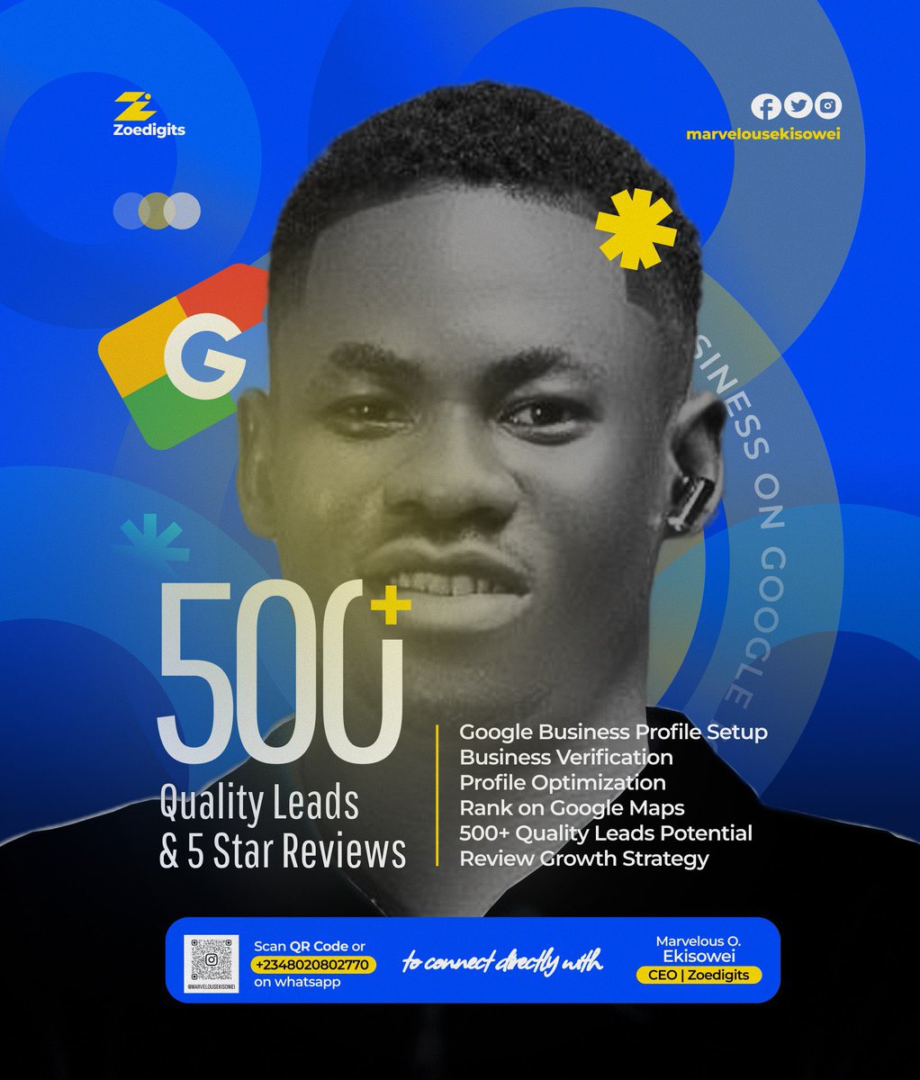 MarvelEkisowei's tweet photo. A lot of business owners think they need more ads.
But what they actually need is visibility.
Every day people search on Google for things like:
“Best restaurant near me”
“Plumber near me”
“Hair salon near me” And whoever shows up first…
gets the customer.

#gmb #googlemybusines https://t.co/5Bm6EKNLQz