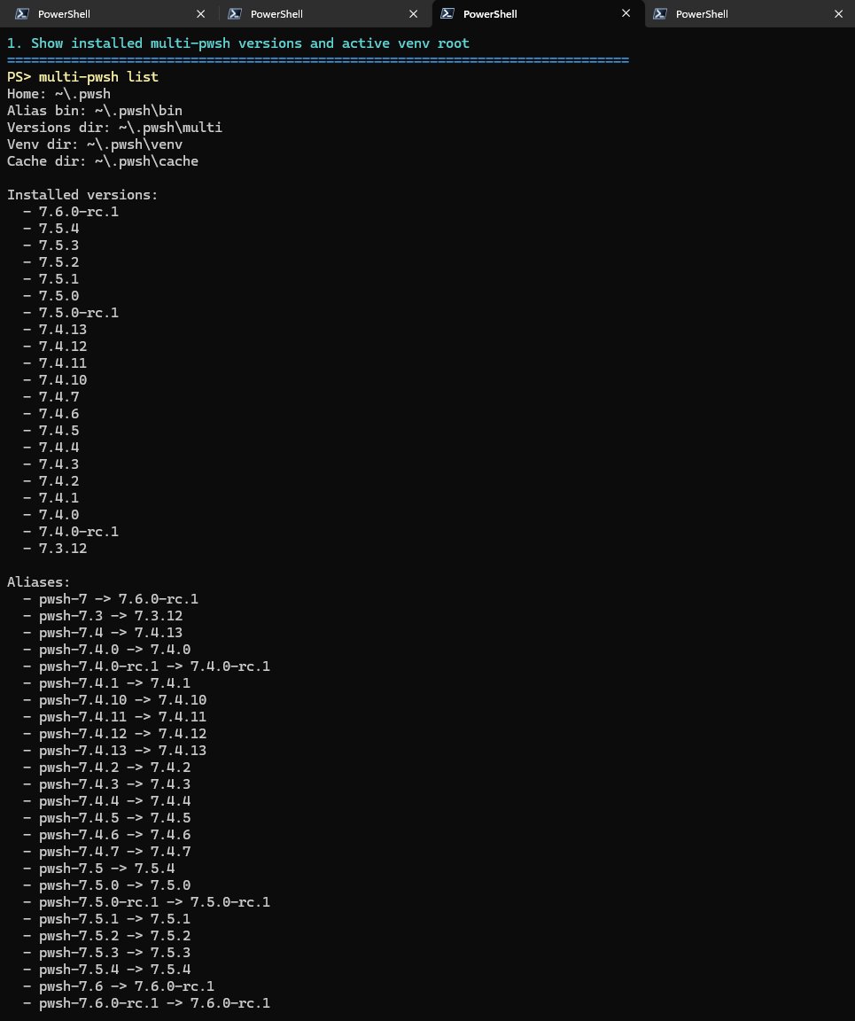 awakecoding's tweet image. multi-pwsh 0.7.0 is out with initial #PowerShell  virtual environment (venv) support, through runtime hooking of PowerShell, PowerShellGet and PSResourceGet! Try it out now, let me know what you think 👇

github.com/Devolutions/mu…