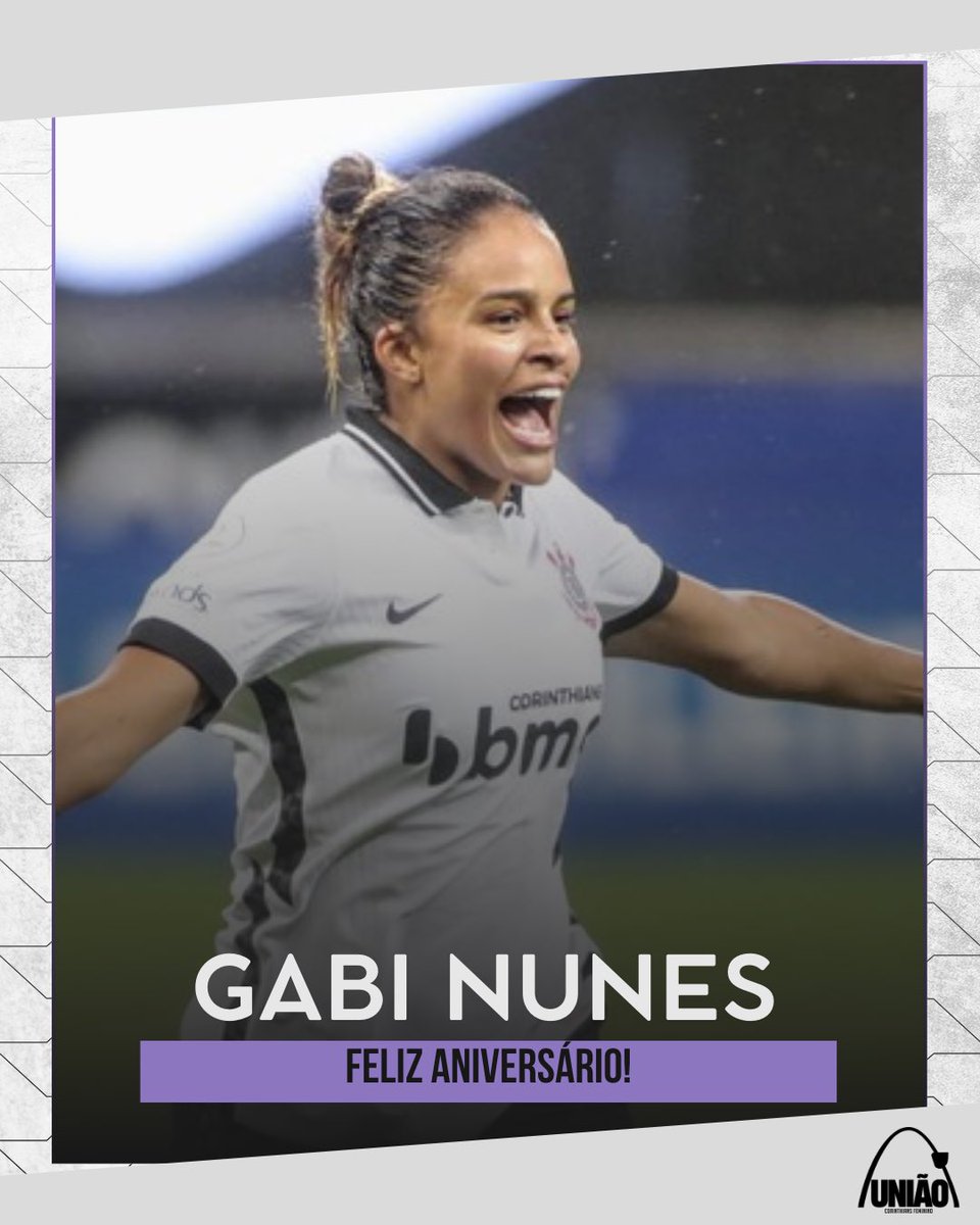 Hoje nossa ex (e eterna) Braba, Gabi Nunes, completa 2️⃣9️⃣ anos!

Dona de uma história incrível com a camisa do Timão, merece todas as felicitações. Feliz aniversário, Nunes, te esperamos de volta, você sabe né? 💜🥹